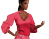 TEF PINK TUCKED TOP M