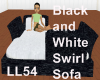 Black/WhiteSwirlSofa