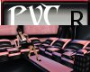 pvc pink blck couch
