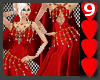 J9~Red Jeweled Sexy Gown