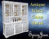 Antq WhtWood China Hutch