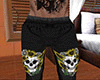 Skull Flower PJ Pants M
