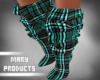 Season Plaid Boots Teal