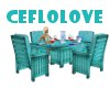 dining table turquoise