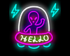 Alien Hello sign