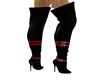 Black/ Red Tall Boots