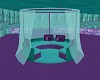 purple and teal marquee