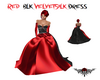 RED/BLK VELVETSILK DRESS
