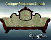 Antq Victn Couch GreBlu