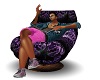 Armchair 3 poses purple 