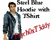 Hoodie N Top-Steel blue 