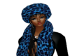 leopard blu fur hat