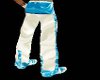 silk white&blue pants