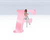 Pink Letter F with Pose