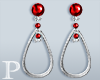Silver Red Earrings