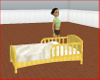 Blond & wht toddler bed