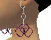 purple heart earrings