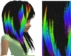Black with Rainbow hair