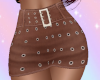 Brown Studded Mini Skirt