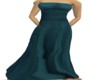 teal silk gown
