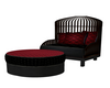 black red cuddle chair