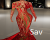 Red Carpet Red/Gold Gown