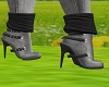 Gray Ankle Boots w Socks