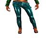 TEAL LEATHER PANTS