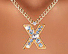 X Letter Gold Necklace