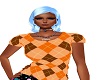 orangebrown argyle top