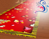 Red Rug With rose petals