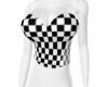 blk whit check tube top