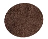 Round brown fur rug