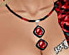 (X)red and black necklac