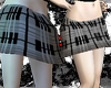 [L]BlackGrey Plaid Skirt