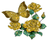 Gold Butterfly N Roses