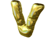 Letter V Golden Balloon