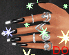 BLACK NAILS RING SILVER