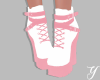 Y| White & Pink Boots