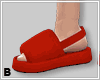 (B) Red slippers