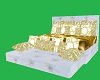 Poseless gold/white bed