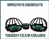 GREEN CLUB CHAIRS RELAX 