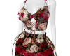Red Flora Corset Sk-Top