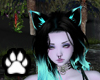 Black Teal Cat Ears