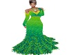 Green feather Gown