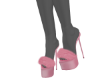 fur pink heels