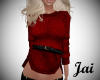Jai Belted Sweater Red