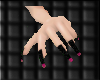 Black/pink Glitter nails