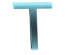 T Blue Neon Letter