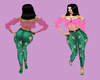OutFit+Shoes Green Pink